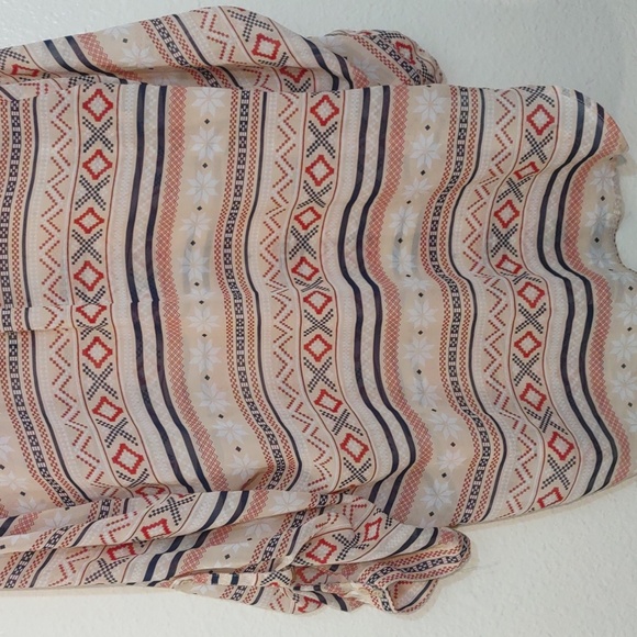 USED KIKI LA RUE PATTERN SHIRT 100% POLYESTER SIZE L - Picture 11 of 13